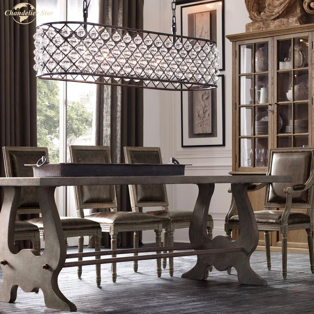 Afralia™ Glass Drop Chandelier Pendant Lights for Living Dining Room