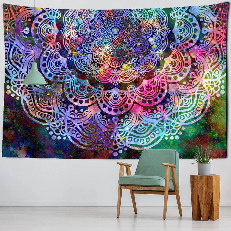 Afralia™ Mandala Indian Tapestry Wall Hanging Bohemian Beach Towel Rug Yoga Mat Blanket