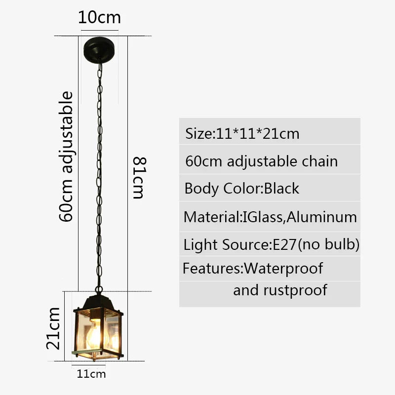 Afralia™ Garden Pendant Lamp: Waterproof Hanging Lantern for Courtyard and Balcony