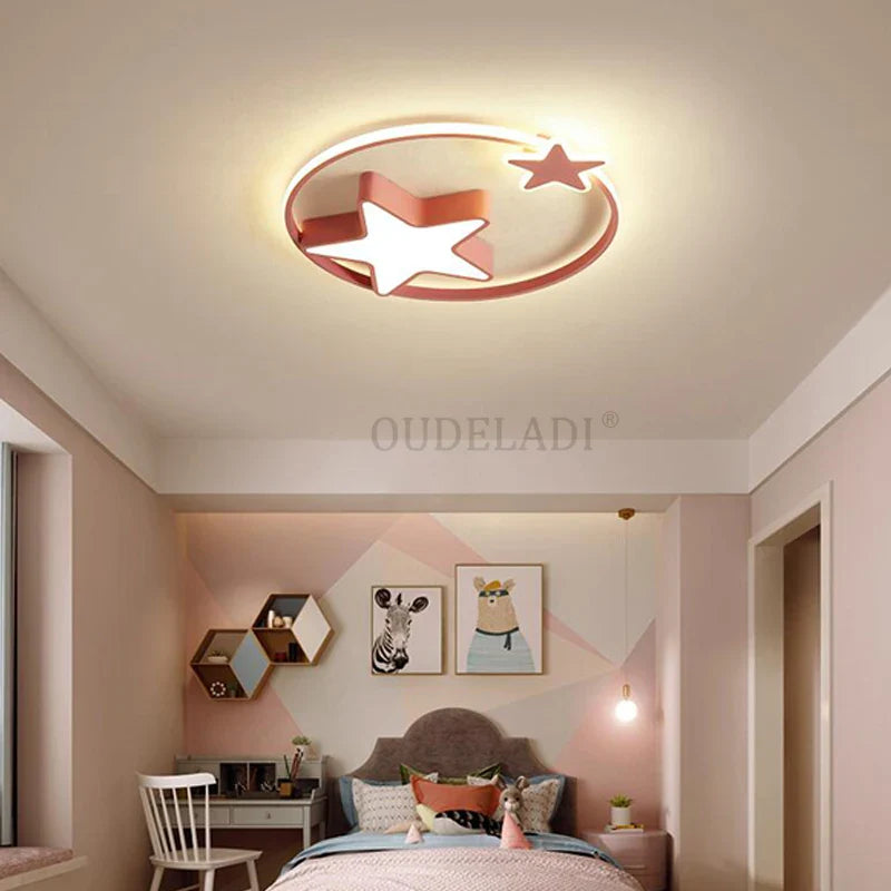 Afralia™ Star LED Ceiling Lamp for Kids Room - Cartoon Design, Bright Illumination