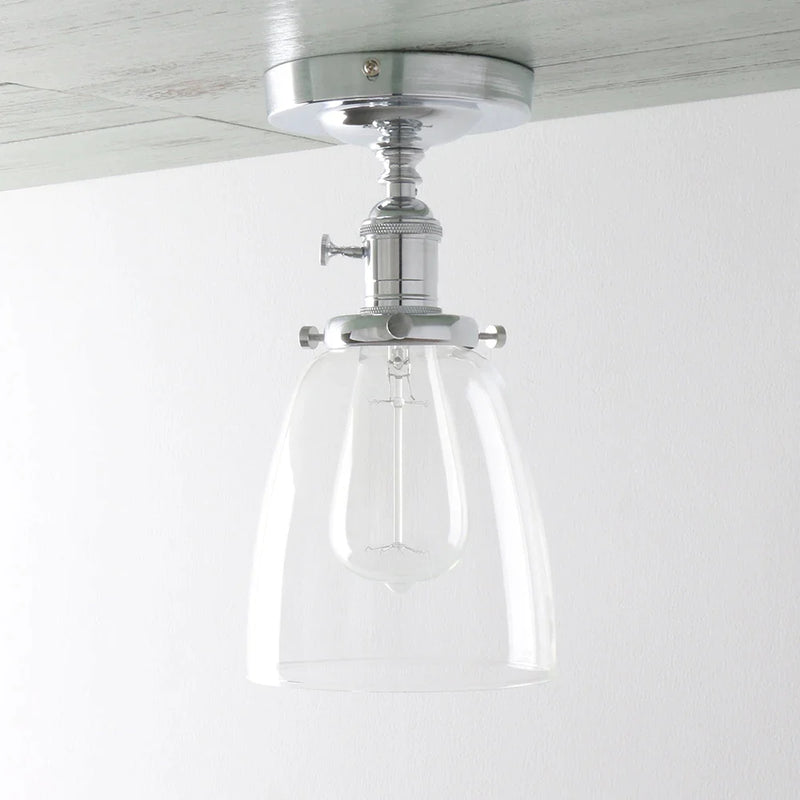 Afralia™ Oval Glass Ceiling Light for Laundry Room Living Room Cafe Bar