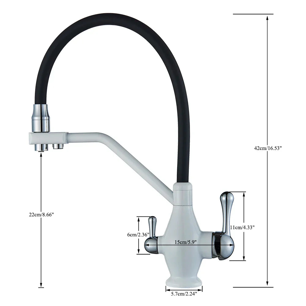 Afralia™ Gun Gray Kitchen Faucet Drinking Pure Water Tap Hot Cold Dual Handle