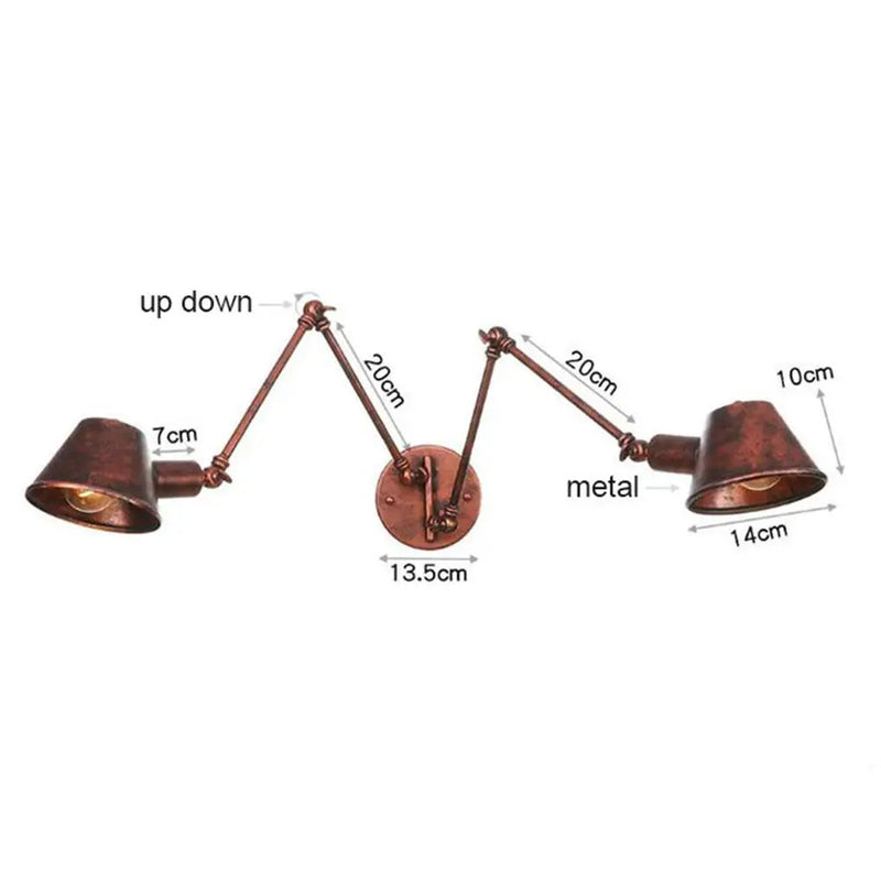 Afralia™ Double Swing Arm Wall Lights Bedside Sconce E27 Lighting Decor