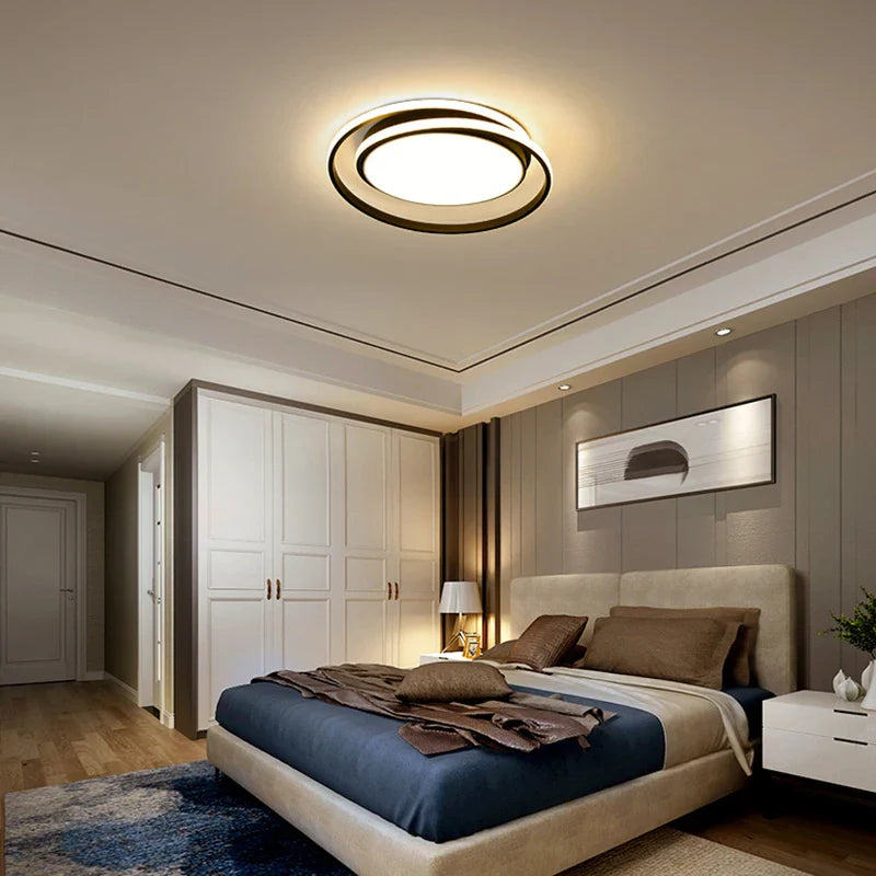 Afralia™ Modern Round Acrylic Chandelier Ceiling Lamp for Stylish Living Room Decor