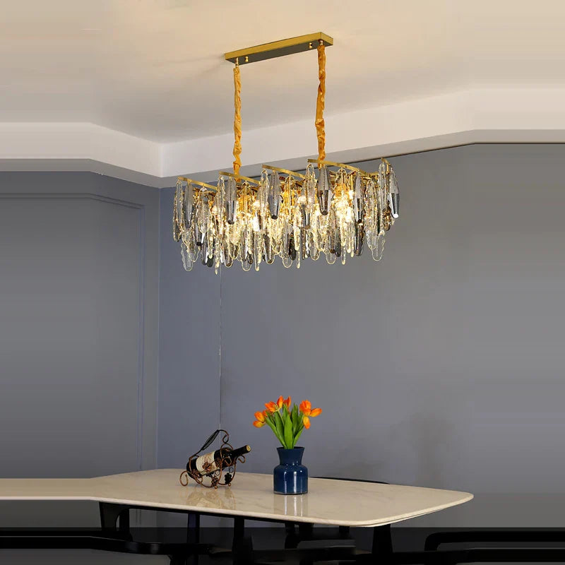 Afralia™ Art Deco LED Crystal Chandelier Lighting for Foyer