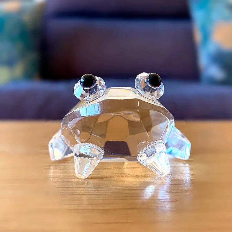 Afralia™ K9 Crystal Glass Frog Figurine Sculpture Paperweight Home Decor Gift