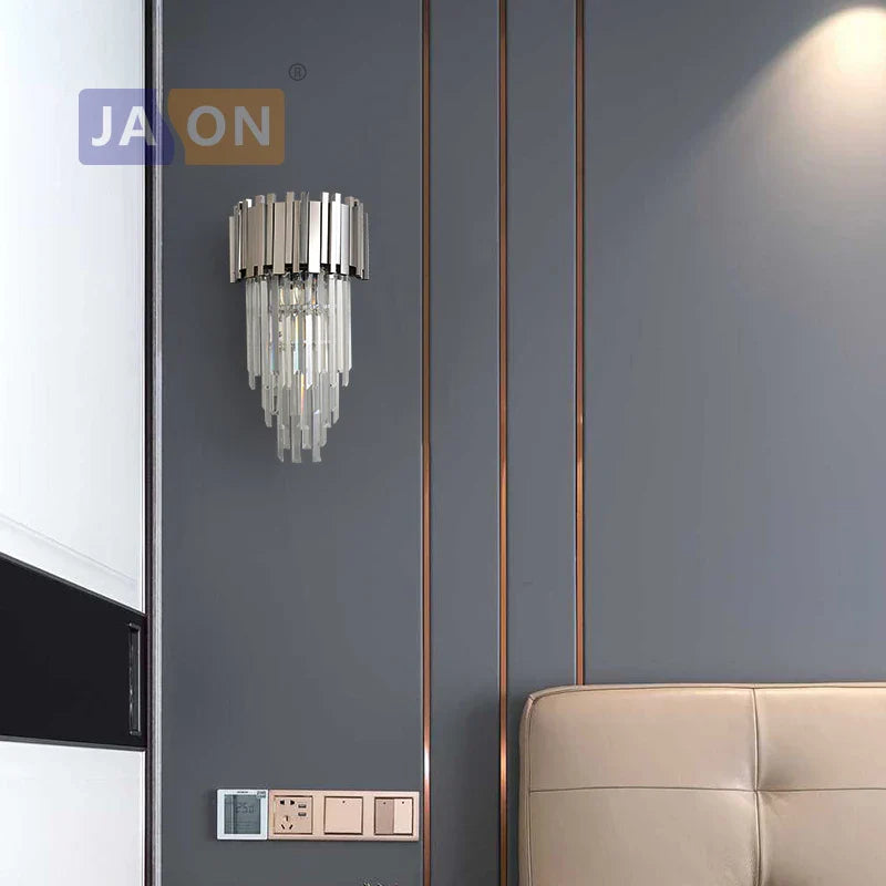 Afralia™ LED Crystal Wall Sconce for Bedroom and Foyer