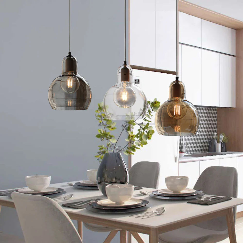 Afralia™ Glass Pendant Light: Modern Nordic E27 LED Hanging Lamp for Indoor Decoration