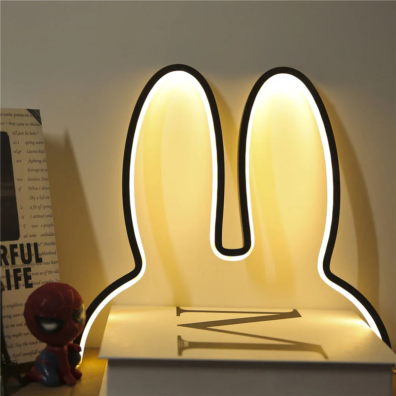 Afralia™ Rabbit Night Light USB Powered LED Lamp