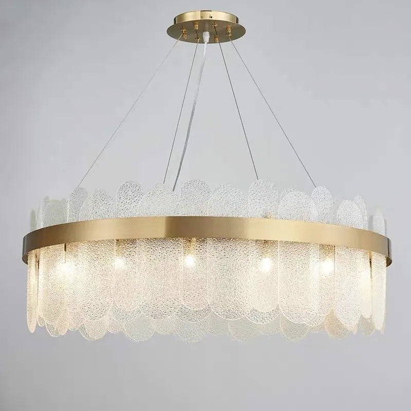 Afralia™ Luxury Gold Metal LED Chandeliers with Adjustable Brightness and Grey/White Glass