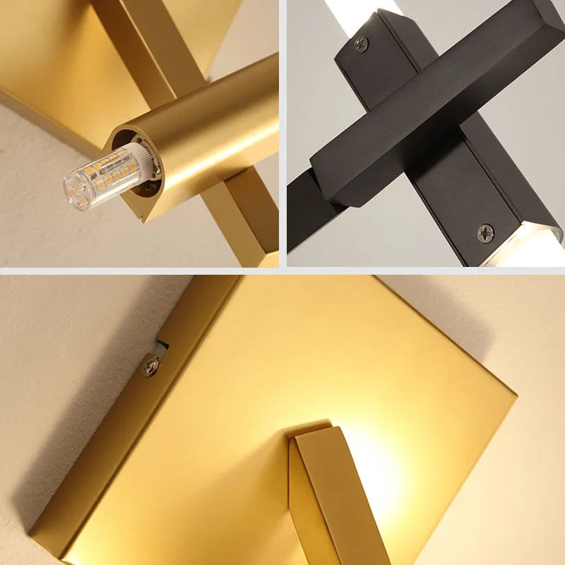 Nordic Gold Black Wall Light for Aisle & Bedside Sconces by Afralia™