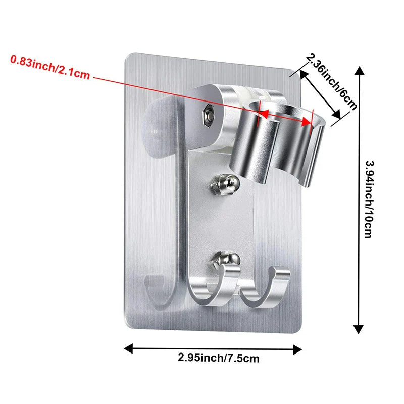 Afralia™ Aluminum Showerhead Holder: Adjustable & Traceless Bathroom Accessory