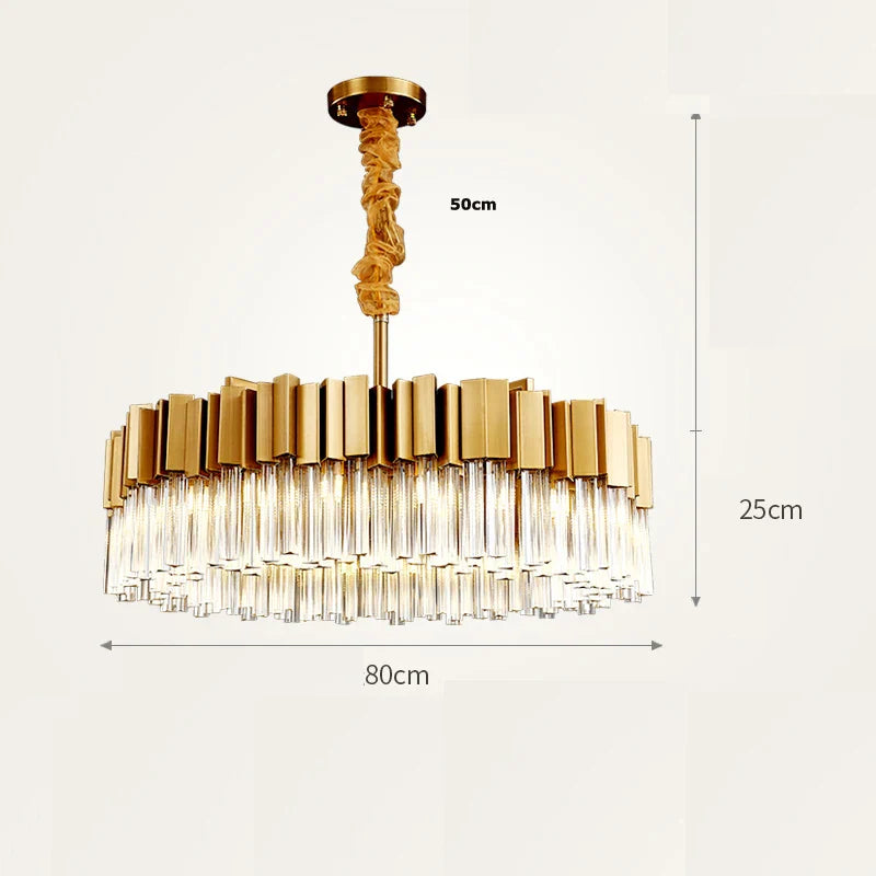 Afralia™ Golden Stainless Steel Crystal Chandelier for Elegant Foyer Lighting