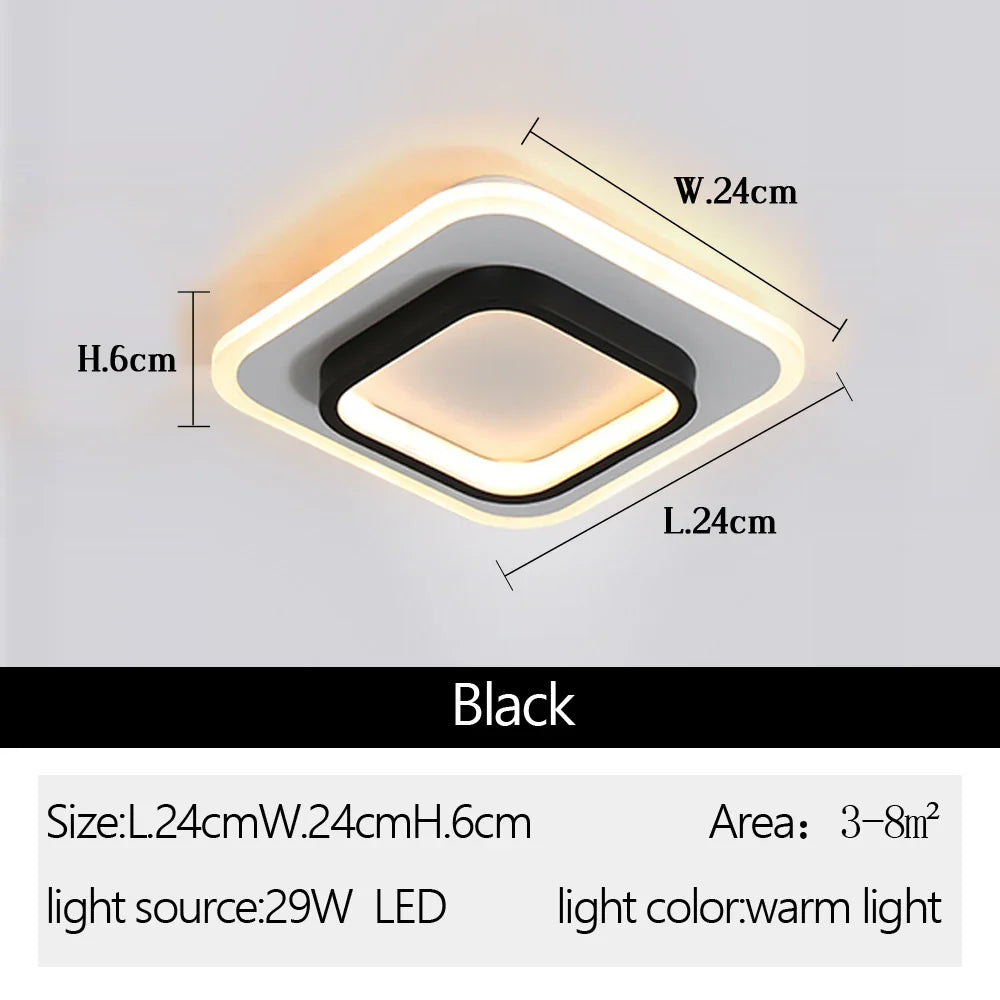 Afralia™ Round Square LED Ceiling Light - Small Indoor Night Light