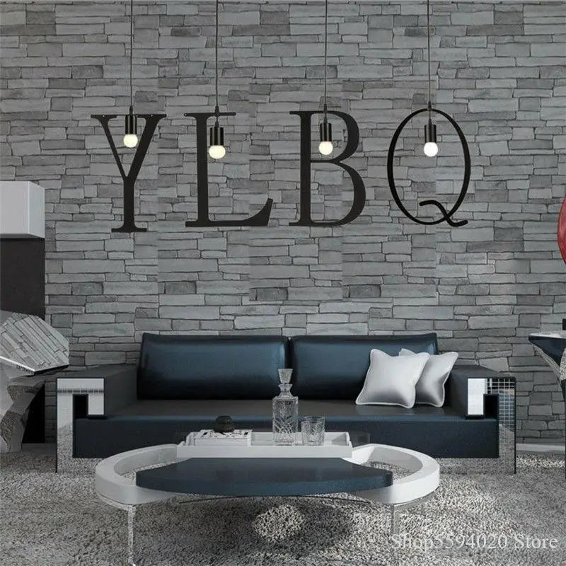 Afralia™ New Letters Chandeliers: Vintage LED E27 Light Fixture for Bedroom Decoration