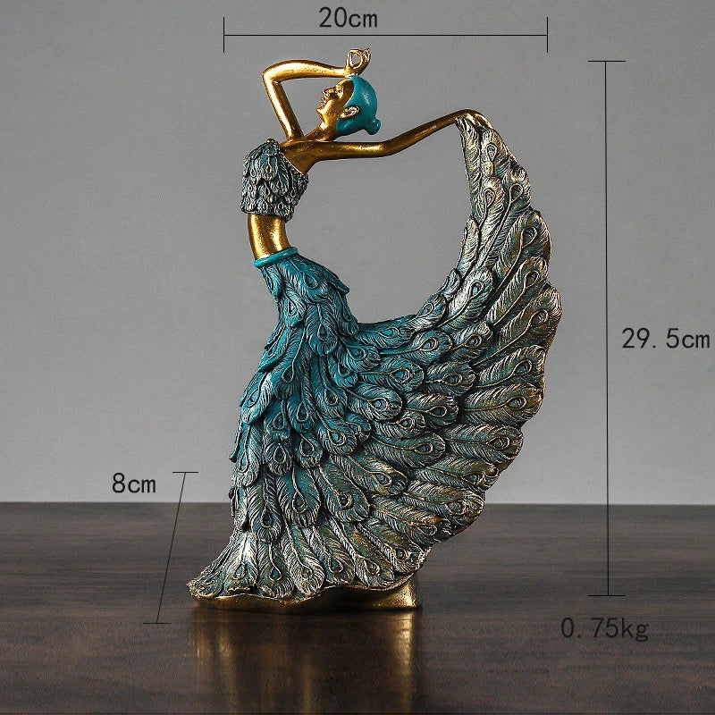 Afralia™ Peacock Abstract Art Resin Sculpture Figurine | Home Office Decor Craft