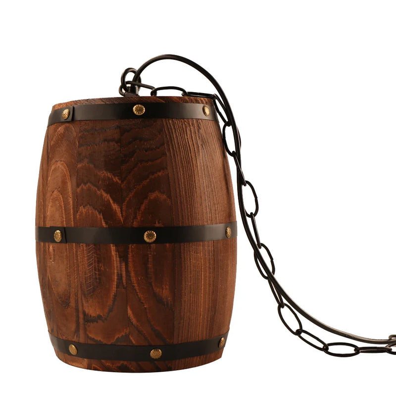 Afralia™ Rustic Wood Wine Barrel Chandelier for Kitchen Living Dining Hotel