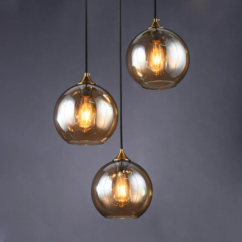 Afralia™ Glass Ball Pendant Light - Modern Nordic LED Hanging Fixture for Dining and Kitchen