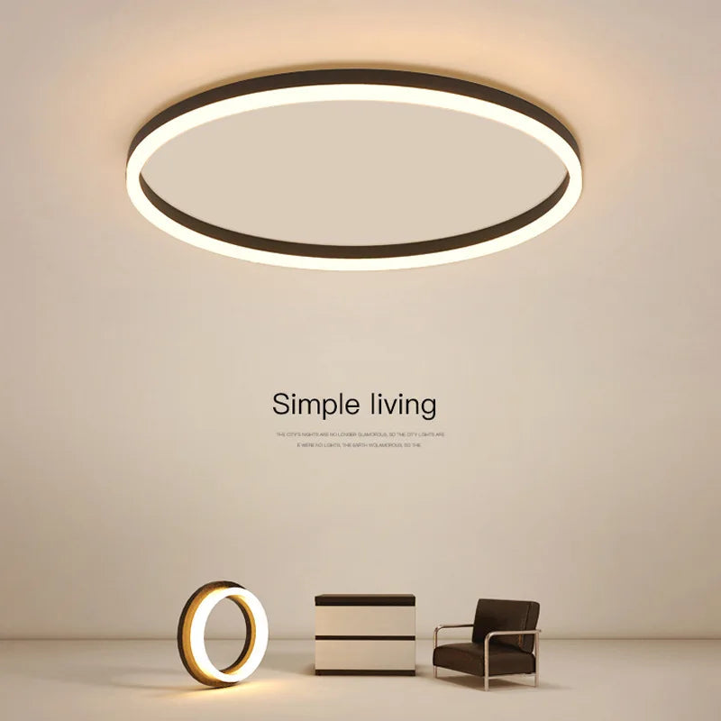 Round Bedroom LED Ceiling Lights by Afralia™ - Modern Nordic Living Room Minimalist Lamp Lighting