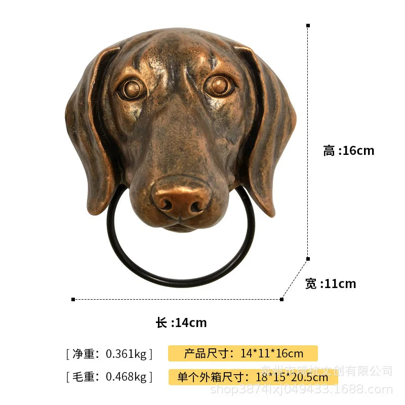 Afralia™ Dog Head Door Knocker Pendant Resin Wall Decoration, Courtyard Crafts