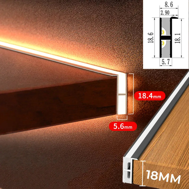 Afralia™ LED Cabinet Layer Lamp: Ultra-Thin Aluminum Profiles, Up Down Backlight, 18mm Board.