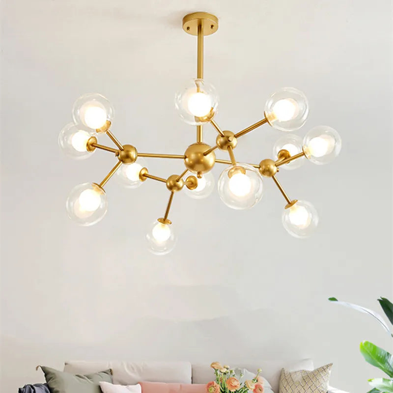 Afralia™ Black Postmodern Sputnik Chandelier for Dining Room and Home Decor