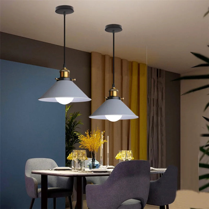 Afralia™ Industrial Gray Pendant Light with LED for Living Room, Foyer - Modern Luminaire