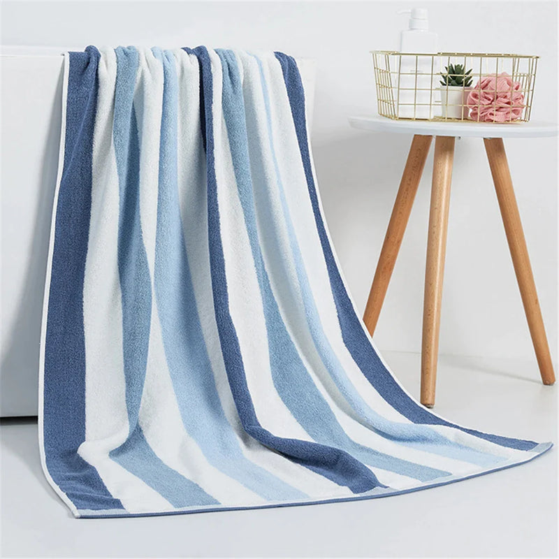 Afralia™ Luxury Striped Cotton Bath Towel for Adults - 90*180 Size