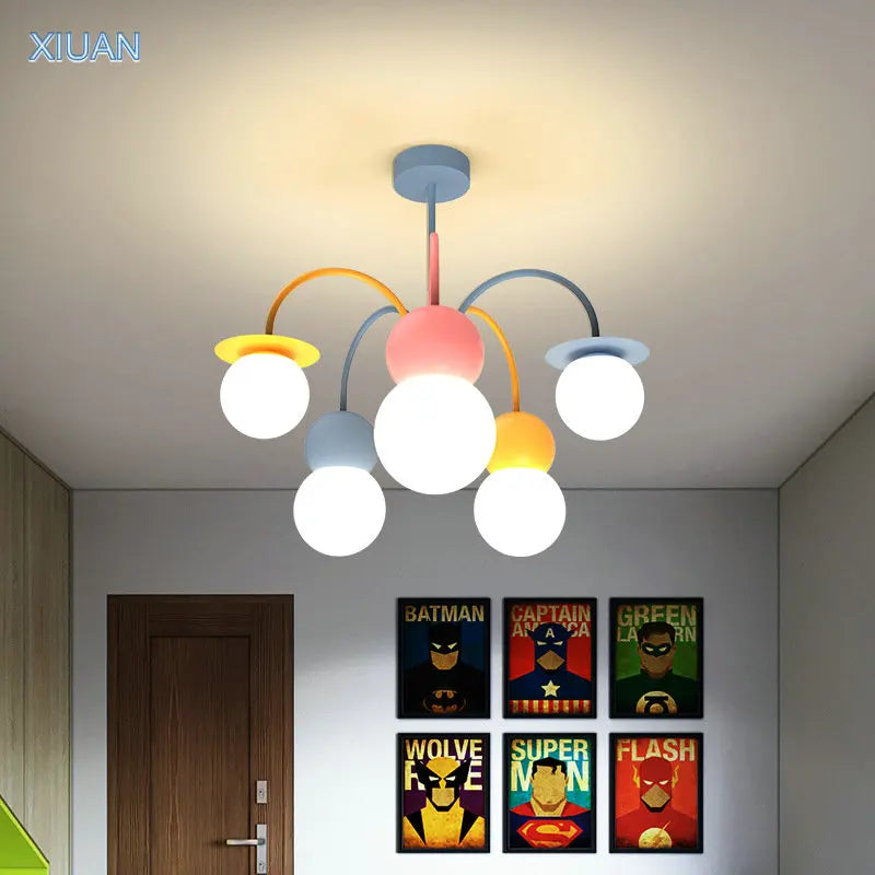 Afralia™ Cute Cartoon LED Chandelier Light for Kids Bedroom and Nursery