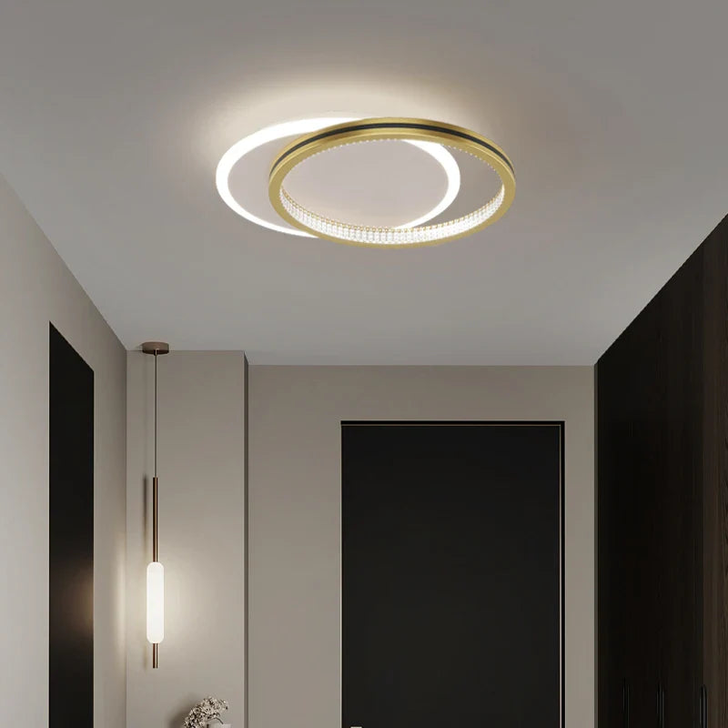 Afralia™ Crystal LED Ceiling Lights for Home Entrance Indoor Lighting Fixtures