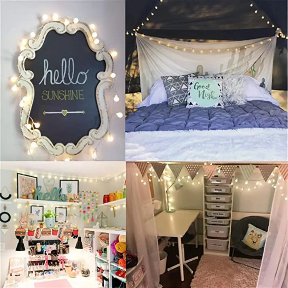 Afralia™ LED Globe Ball String Lights for Indoor Outdoor Decor