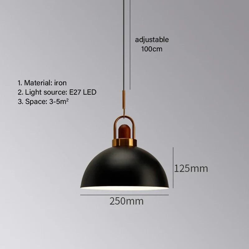 Afralia™ Nordic E27 LED Pendant Light Modern Industry Style Chandelier for Home Decor