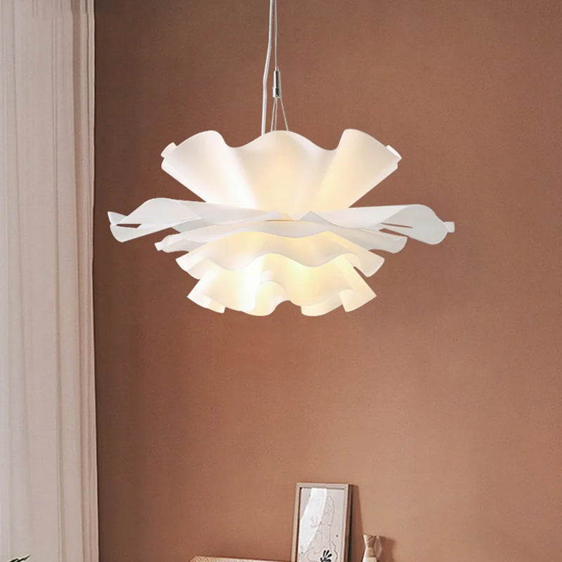 Afralia™ White Flower Chandelier Nordic Pendant Lamp for Bedroom Living Room Bar Dining Area