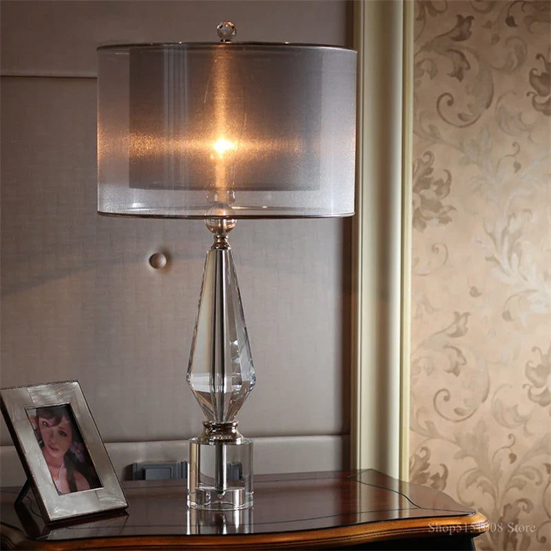 Afralia™ Crystal Table Lamp - Modern Luxe Art Deco Lighting for Living Room, Bedroom, Bedside