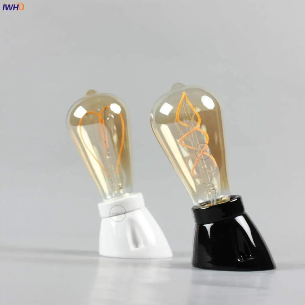 Afralia™ Ceramic E27 Socket Lamp Holder for Table Light - Vintage Bulb Fixture