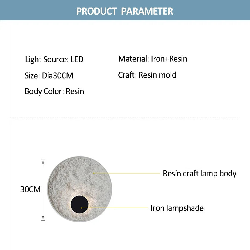 Afralia™ Resin LED Wall Sconce Minimalist Nordic Bedroom Light Fixture