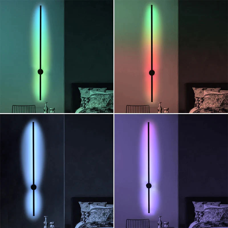 Afralia™ Modern RGB LED Wall Lamp with Remote Control for Home Decor