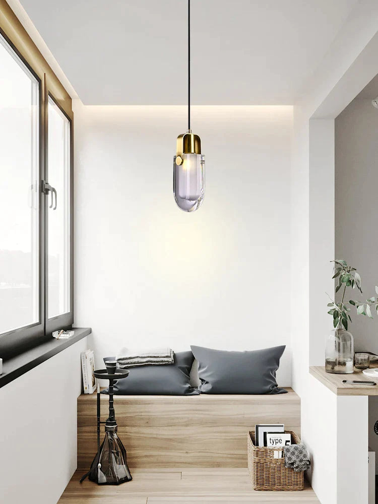 Afralia™ Crystal Small Pendant Lights - Modern Minimalist Luxury for Bedside, Aisle, or Restaurant