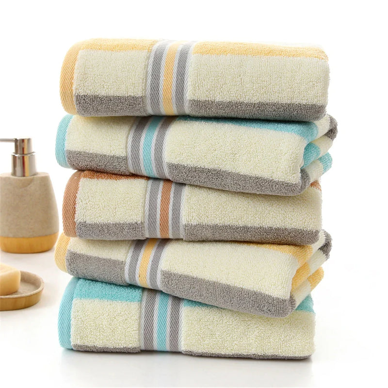 Afralia™ Striped Soft Cotton Hand Towel for Adults - High Quality