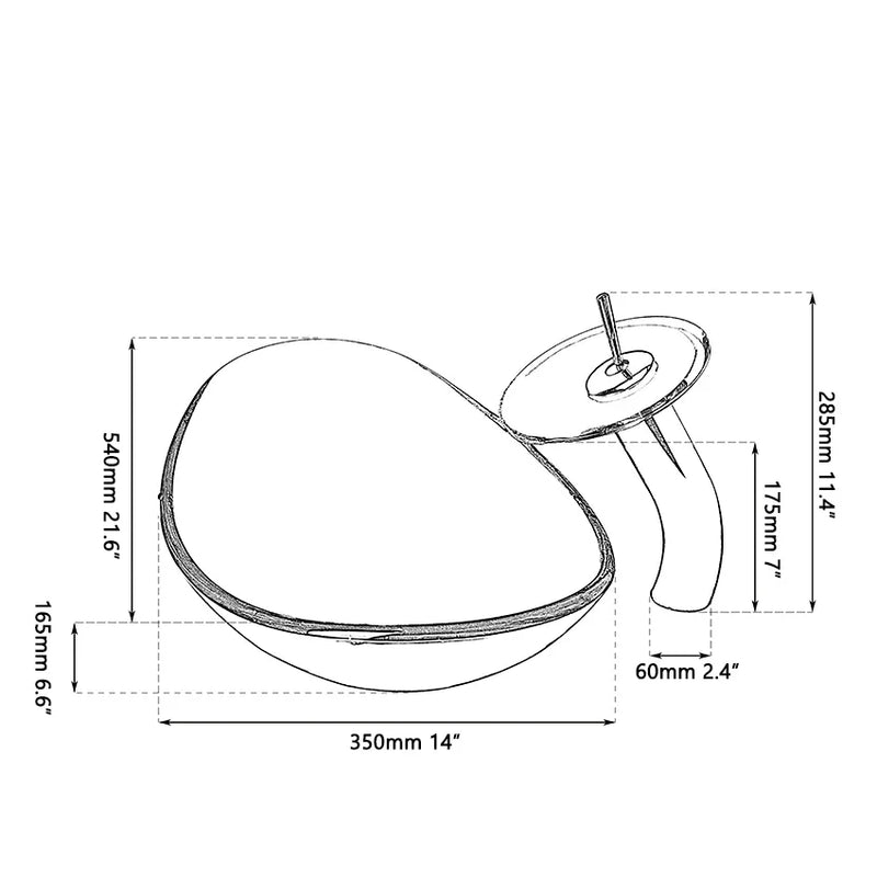 Afralia™ Silver Hand-Paint Art Glass Basin Sink Faucet Set for Bath Vanity