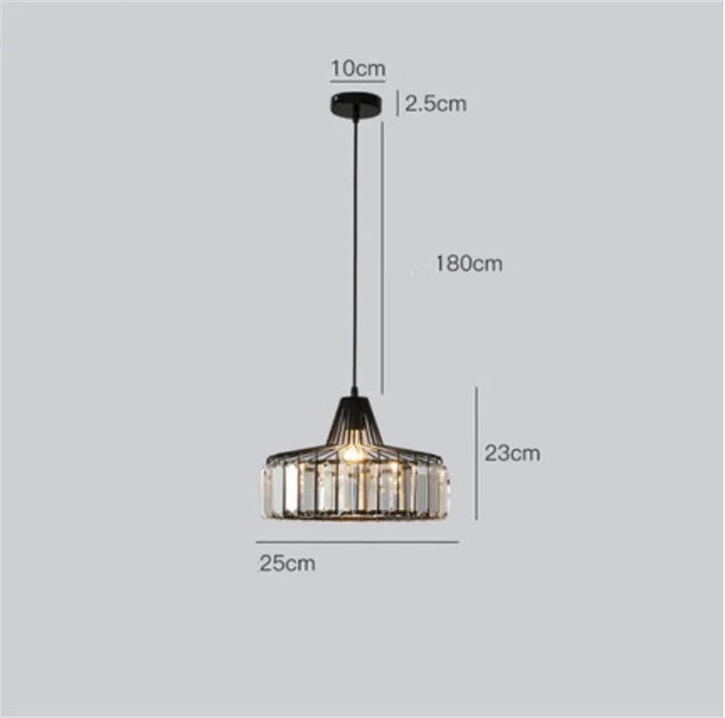 Afralia™ K9 Crystal Pendant Chandelier Modern Living Room Ceiling Lamp LED Hall Decor