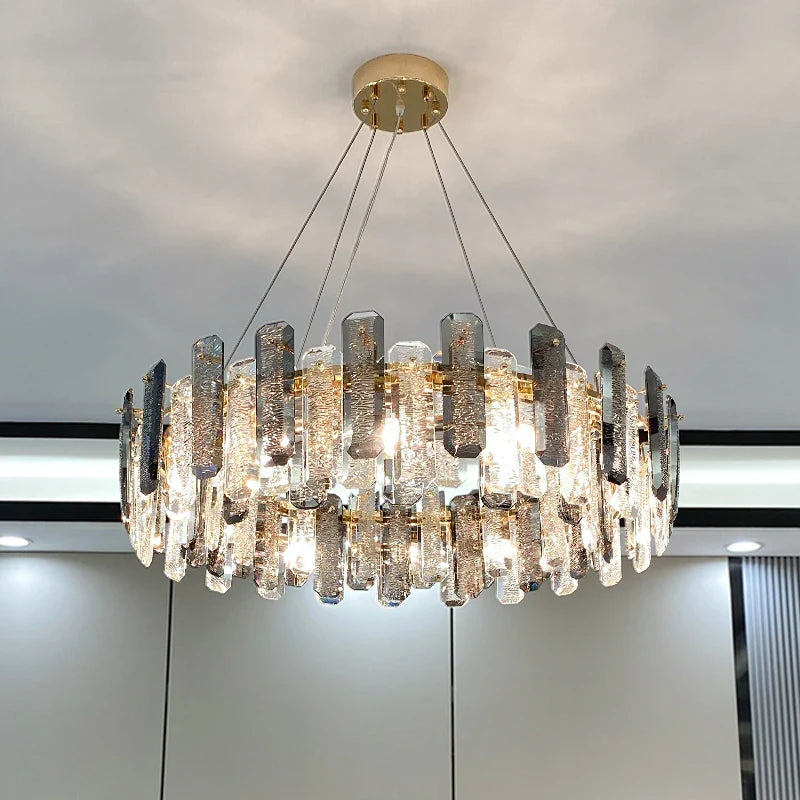 Afralia™ Modern Luxury Crystal Chandelier for Living Room Hall Dining Bedroom Pendant Lights