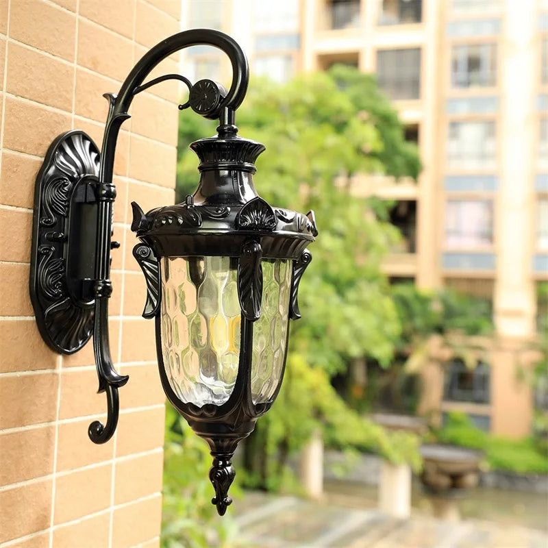 Afralia™ Bronze LED Outdoor Wall Lamp Classical Retro Sconces for Home Aisle