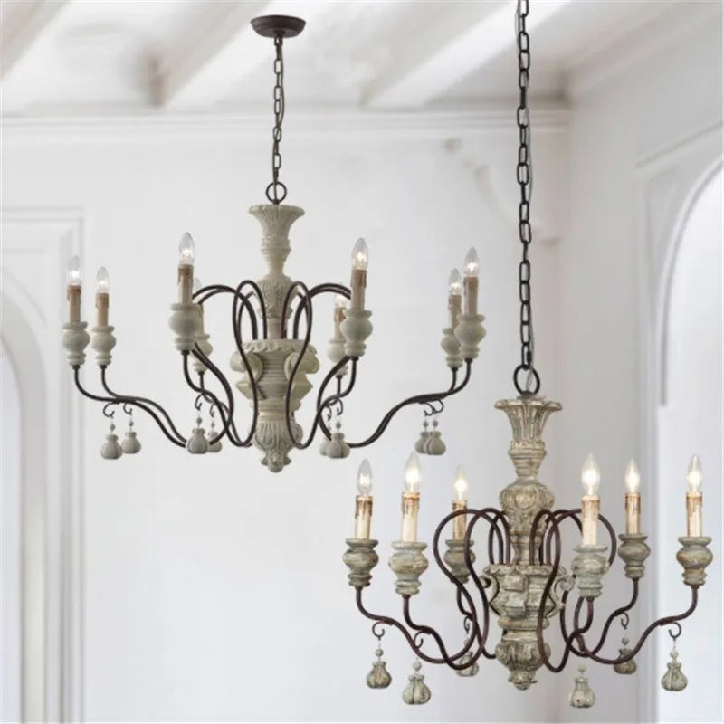Afralia™ Rustic Iron Pendant Chandelier Vintage Industrial Lamps Ceiling Lighting Fixtures
