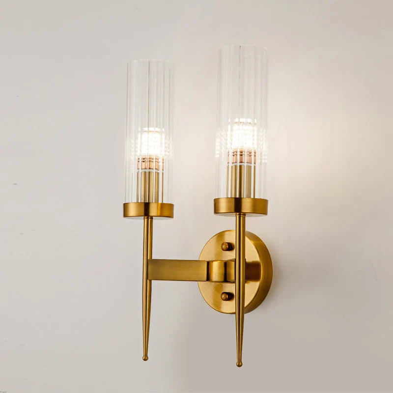 Afralia™ Modern Gold Glass Wall Lamp with Free E27 LED Bulb