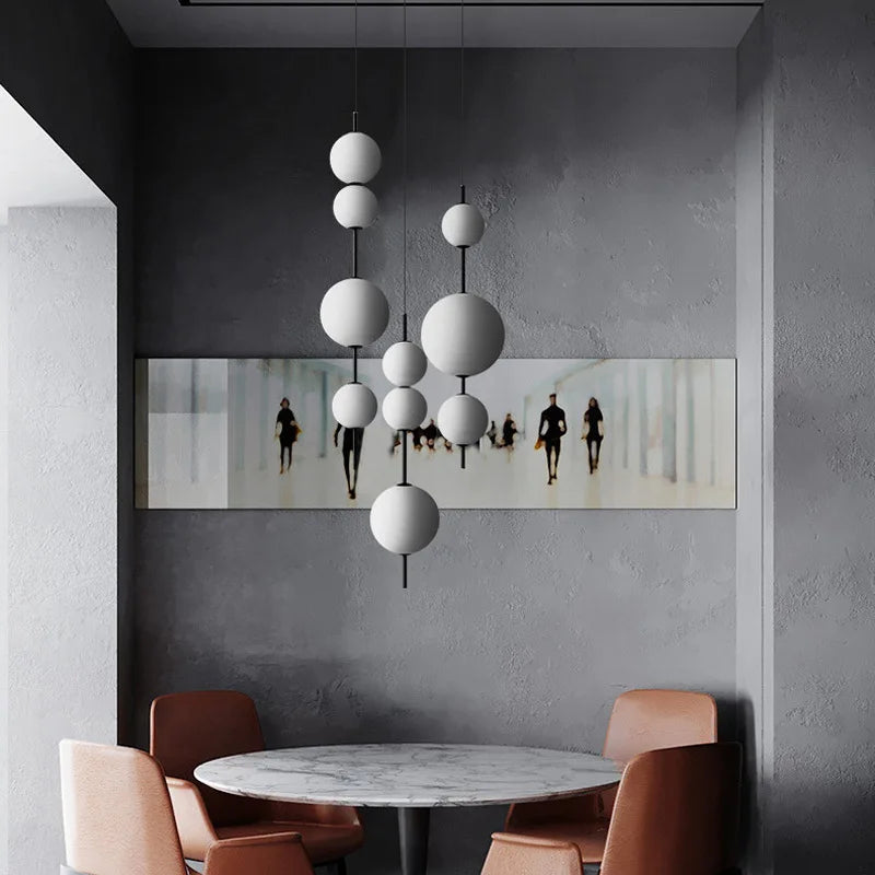 Afralia™ Glass Ball Chandelier Pendant Light for Restaurant, Shop, Kitchen, Bedroom