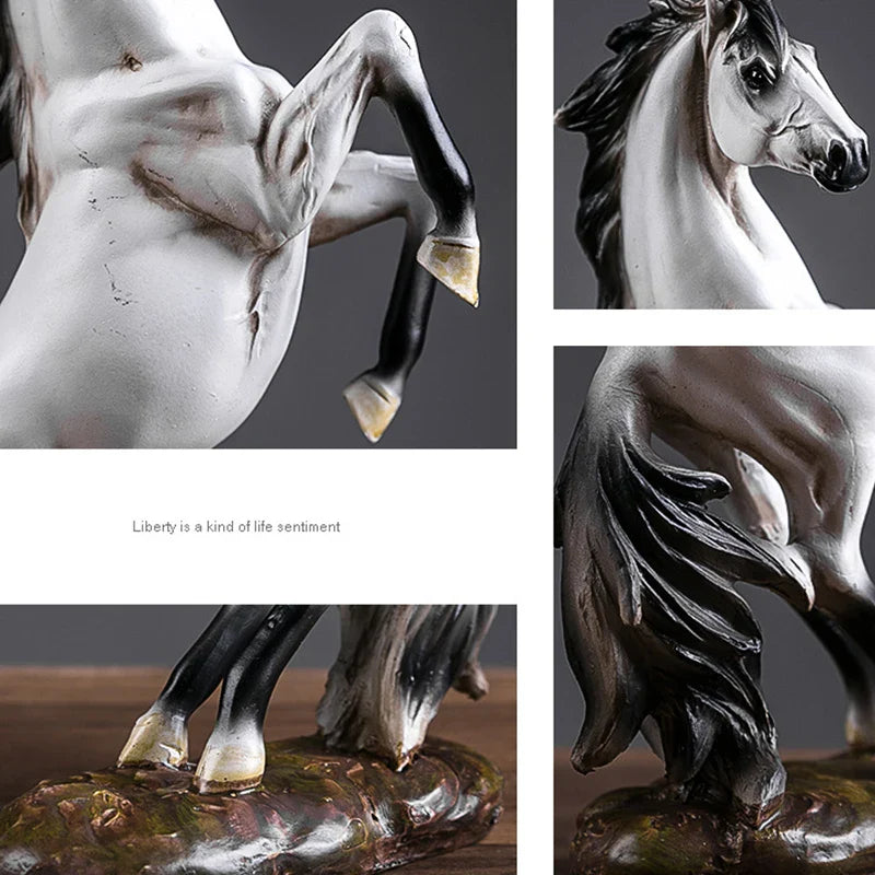 Afralia™ Modern Horse Resin Statuette for Home Decor and Gifts