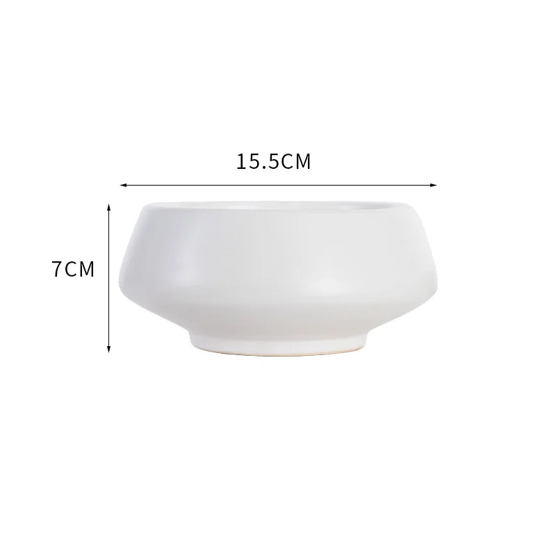 Afralia™ White Ceramic Round Flower Vase Pot for Home Decoration