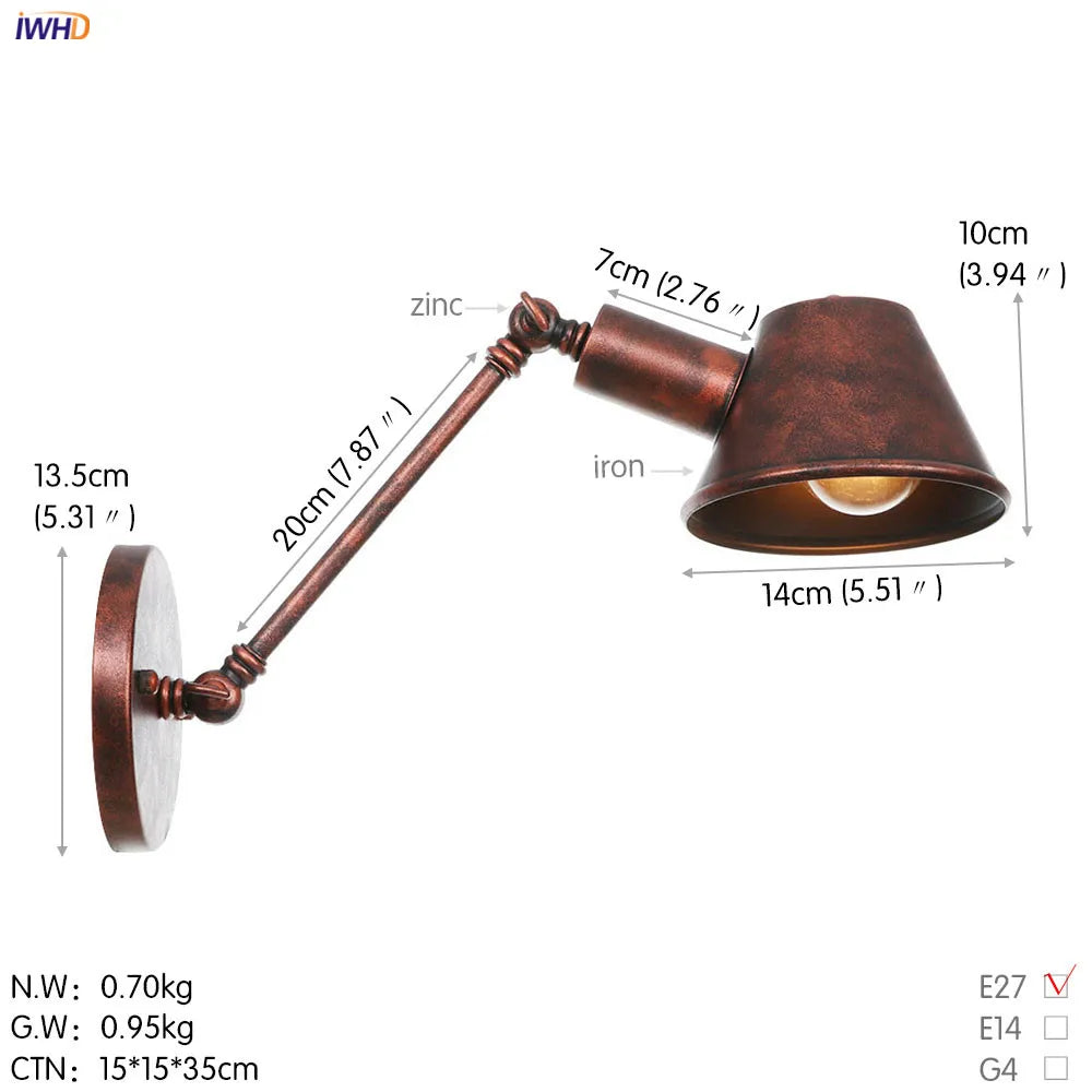 Afralia™ Black Single Swing Arm Wall Light Industrial Vintage Sconce LED Wall Lamp