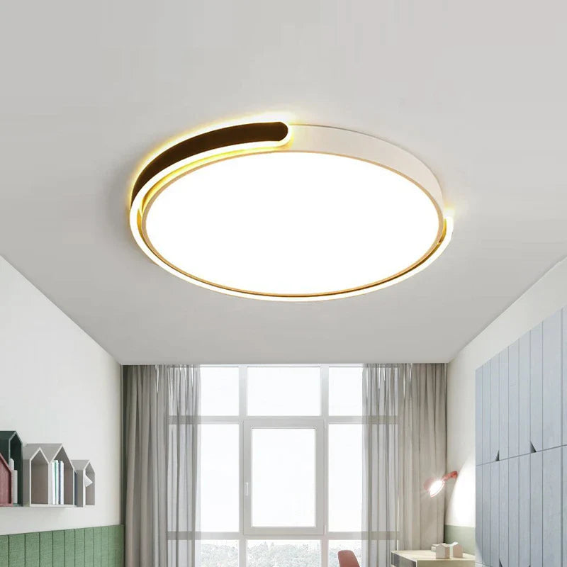 Afralia™ Round Black White Gold LED Ceiling Light for Home Lighting